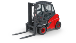 Um empilhador elétrico da série E60 – E80 da Linde Material Handling