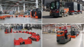 Vídeo sobre vários comboios logísticos da Linde Material Handling