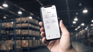 Vista de um smartphone do Linde Warehouse Manager