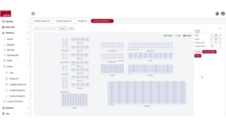 A interface do utilizador do Linde Warehouse Manager mostra a localização