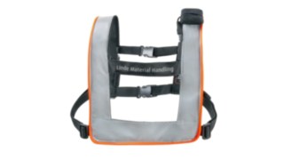 A faixa de advertência para peões da Linde Material Handling Faixa de advertência para peões da Linde Material Handling