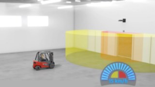 O Linde Door Control Circle cria um zona de segurança redonda em redor do portão