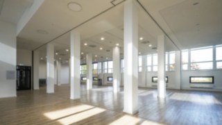 Vista do interior do novo edifício da Linde