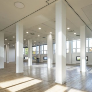 Vista do interior do novo edifício da Linde