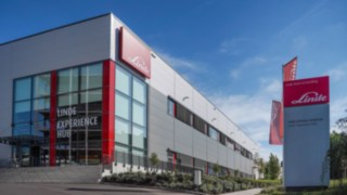 O Linde Experience Hub na filial de Aschaffenburg.