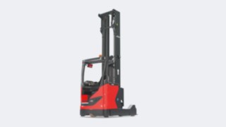 O empilhador retrátil R20 da Linde Material Handling com o novo mastro retrátil.