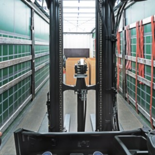 Visibilidade da cabina do operador de um modelo Roadster da Linde